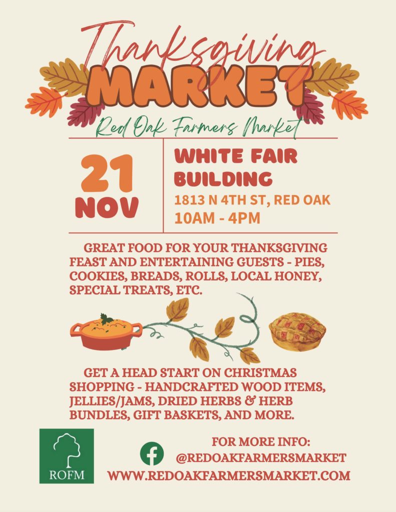 Red Oak Farmers Market - Thanksgiving Market 2023